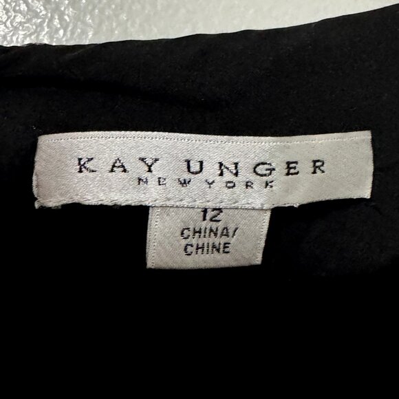 NWT Kay Unger Roslyn Floral Jacquard Gown Black & Lavender Women's Size 12 - Picture 11 of 15